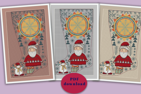 Christmas Stocking Cross Stitch Pattern Review for Boutique Sweatshirts