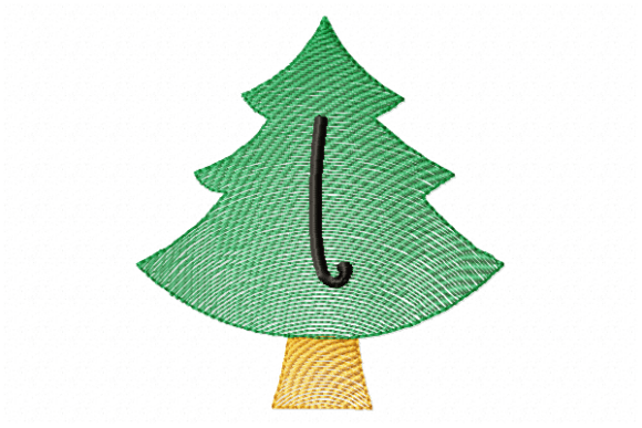 Christmas Tree Letter L: A Festive Embroidery Pick for Craft Fairs