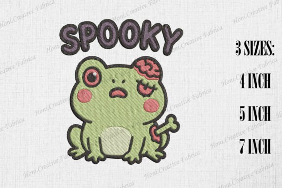 Cute Zombie Frog Spooky Halloween Embroidery Review