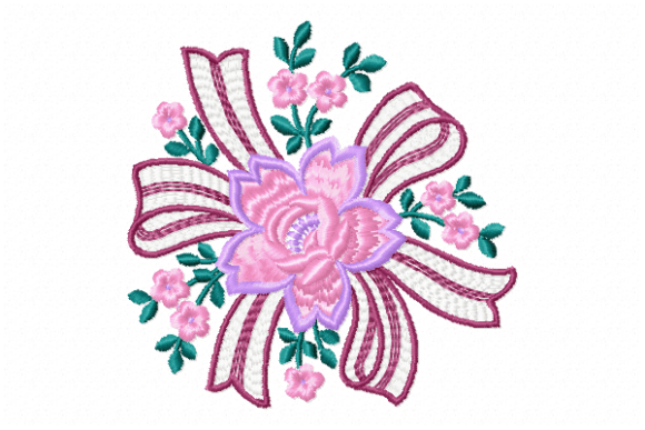 Floral Ribbon: Elegant Embroidery for Gifts