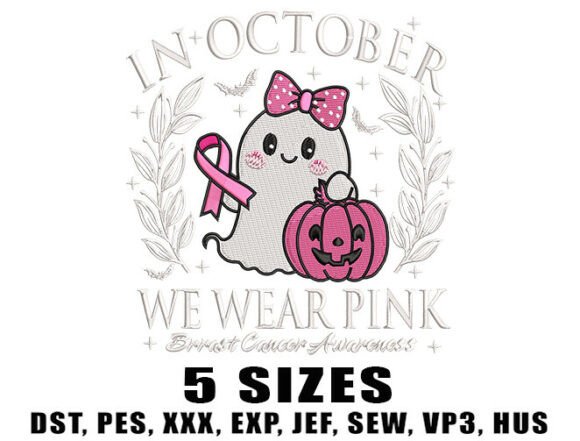 Ghost Cancer Ribbon Embroidery Design Review